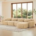 thumbnail image 6 of ZenNook Plush Cloud Ottoman for Modular Sectional, Comfy Compressed Footrest Stool, Fluffy Boneless Floor Ottoman for Living Room, Soft Plush Cushion Seat, No Assembly (Camel), 6 of 6