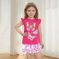 thumbnail image 7 of Summer Outfits for Girls Size 8-9 Cute Ruffle Cotton Graphic Tees Shorts 2 Piece Outfits Clothes Set Hot Pink, 5 Y, 7 of 7