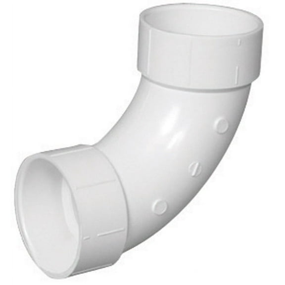 Charlotte Pipe Schedule 40 4 in. Hub x 4 in. Dia. Hub PVC Long Sweep Elbow