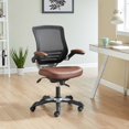 thumbnail image 2 of Computer Work Desk Chair, Tan, Faux Vinyl Leather, Home Office Business, Modern Contemporary HB34283, 2 of 11