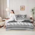 thumbnail image 4 of Castle Fairy Animal Bear King Bedding 7pcs,Bohemian Aztec Wildlife King Bed in a Bag,Grey Reversible, 4 of 7