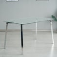 thumbnail image 5 of Sumdeal 63" Modern Minimalist Glass Dining Table Set for 4,Rectangular Dining Table and 4 Chairs,Blue, 5 of 8