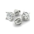thumbnail image 2 of Clara Pucci 1.5Ct Synthetic White Sapphire Round Cut VVS1 Screw Back Stud 18k Solid hypoallergenic Gold Designer Earrings For April, 2 of 7