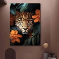 thumbnail image 6 of Leopard Face Tropical Flowers Canvas Wall Art, Wildlife Animal Prints Painting for Living Room Bedroom Bathroom Decor, Framed Ready to Hang Ready to hang-12"L x 8"W, 6 of 10