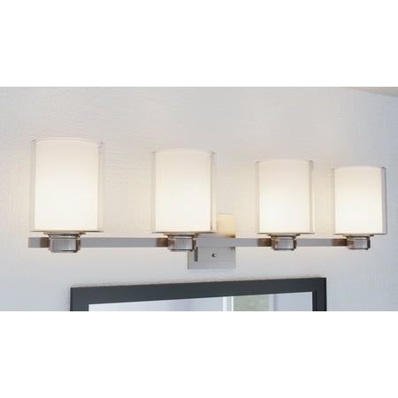 Design House Oslo 4 Light Brushed Nickel Vanity Com Light Brushed Nickel Vanity, Design House Oslo 44 In W 5 Light Brushed Nickel Vanity