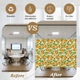 thumbnail image 5 of Green Orange Window Privacy Film, Summer Botanical Leaves Watercolor Static Cling UV Sun Blocking Heat Control Window Tint Day and Night, Non-Adhesive One Way Windows Privacy Cover 17.7''x78.7'', 5 of 7