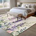 thumbnail image 5 of Area Rug 60×96in, Purple Lavender Pastoral Flower Floor Carpet Living Room Rug, Summer Wild Flower Non-Slip Welcome Mat Indoor Rugs for Bedroom Dining Room, 5 of 9