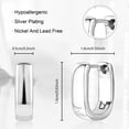 thumbnail image 4 of Alexcraft Hypoallergenic Nickel-Free Silver Plated Huggie Hoop Earrings for Women, Chunky Geometric Minimalist Design, 4 of 6