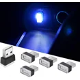 thumbnail image 1 of Kit de 5 luces LED azules para ambiente interior de coche, miniiluminación enchufable de 5 V para coches, portátiles y puertos USB., 1 of 5