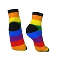 thumbnail image 2 of Women Men Athletic Socks Gay Pride Flag Rainbow Cushioned Quarter Ankle Socks, 2 of 7