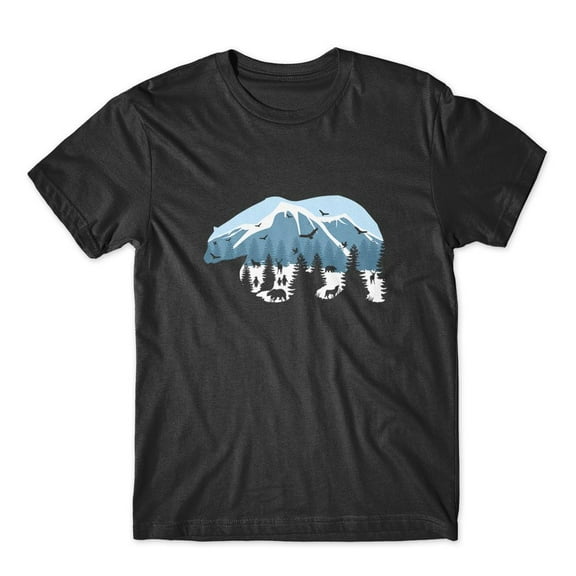 Mighty Circus Polar Bear Snow Animal Mountain T-Shirt 100% Cotton Premium Tee NEW - Black, Medium
