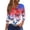 Light Blue #146, variant on 4th of July Womens Shirts 3/4 Sleeve T-Shirts Loose American Flag Print Tops USA 250th Anniversary Celebration Party Pullover Independence Day Patriotic V Neck 1776-2026 Blouses Yellow S