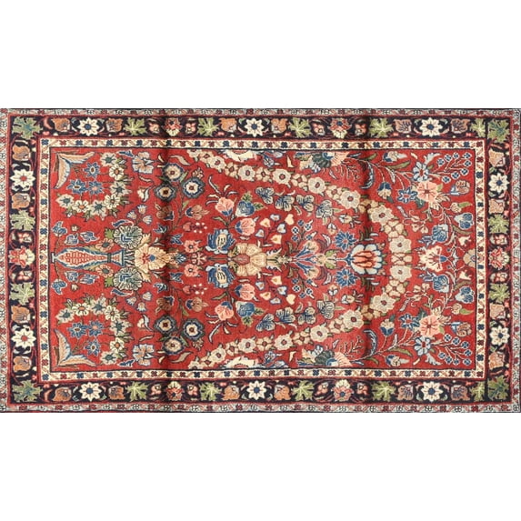 Ahgly Company Indoor Rectangle Traditional Camel Brown Persian Area Rugs, 4' x 6'