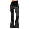 thumbnail image 6 of Daisy Del Sol High Waist Soft Crushed Velvet Gypsy Comfy Yoga Ethnic Tribal Stretch 70s Bell Bottom Flare Pants, 6 of 7
