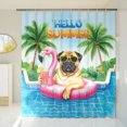 thumbnail image 3 of Hello Summer Bullmastiff at Swimming Pool Flamingo Swim Ring Shower Curtain Dog Lover Waterproof Bathroom Bathtub Curtain - 12009, 3 of 5