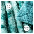 Faux Fur Queen Bed Blanket TieDye Turquoise, Soft Fuzzy Warm Blanket