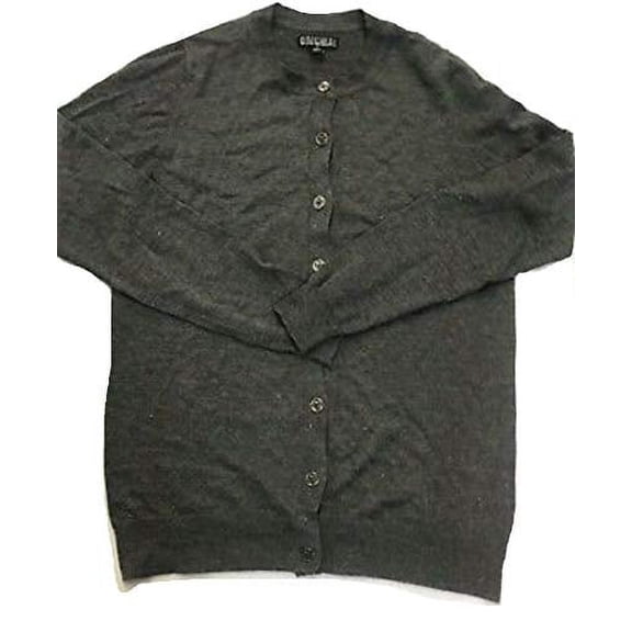 Nicole Miller Ladies Metallic Yarn Cardigan (Large, Charcoal)