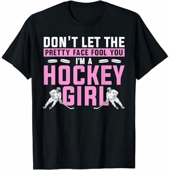 Cool Ice Hockey For Women Girls Hockey Player Sports Lovers T-Shirt