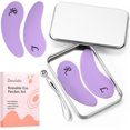 thumbnail image 1 of Temogu-Patchs pour les Yeux en Silicone - 2 Paires Réutilisables, Patchs Anti-Rides, Masque pour les Yeux, Repulpe les Ridules et Rides, avec Applicateur de Crème pour les Yeux en Métal, Étui en Étain, Violet, 1 of 4