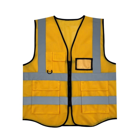 Wo-Fusoul Reflective Safety Vest for Men, Sleeveless Work Vest with Zipper Pocket and Breathable Mesh, High Visibility for Construction, Road Work, and Outdoor Safety