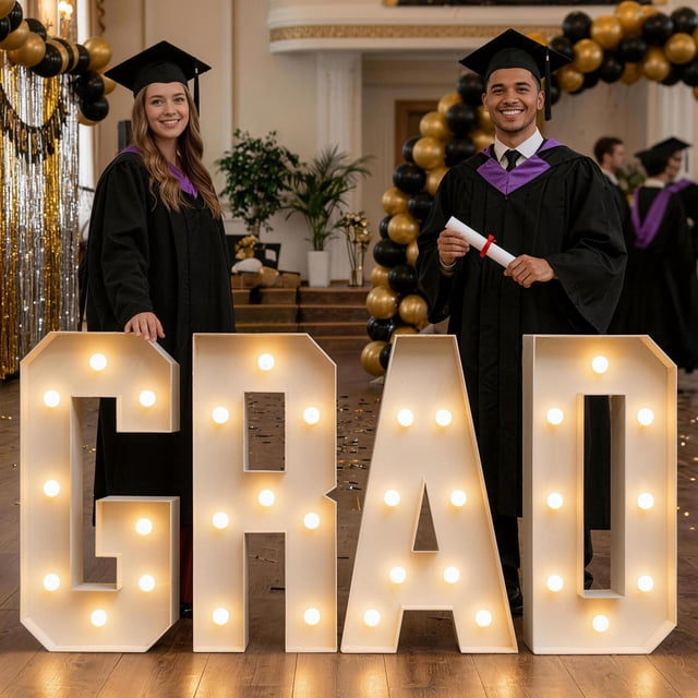 Kit de letras luminosas tipo marquee de 3 pies para graduación ZPISF