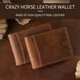 thumbnail image 2 of Wallet for Men,Crazy Horse Hide RFID Blocking Slim Minimalist Wallet with 8 Card Holders 1 ID Window 1 Cash Pockets, 2 of 10