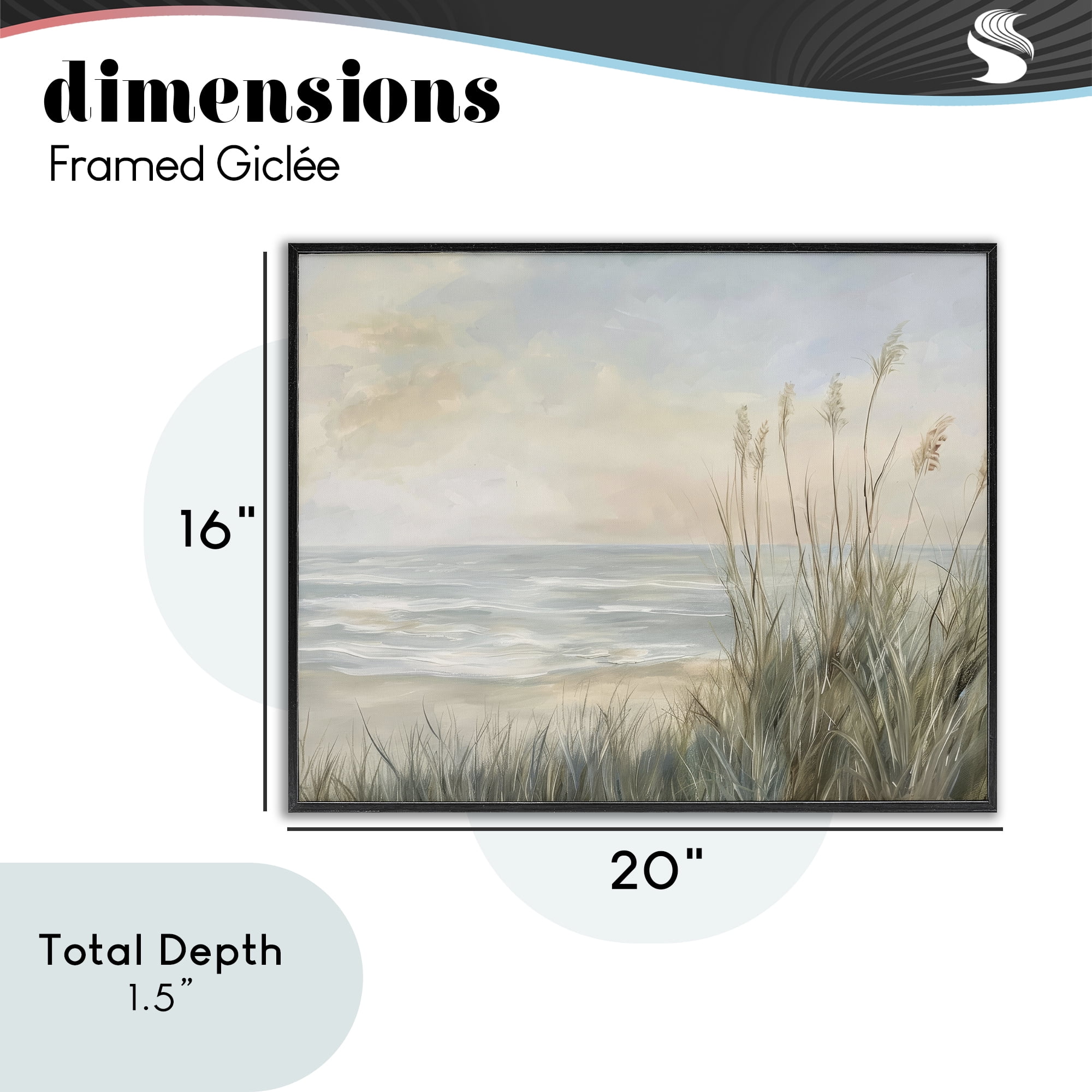 Stupell Industries Scenic Beach Dunes at Dawn Black Framed Giclee Art, design by Petal Prints Design