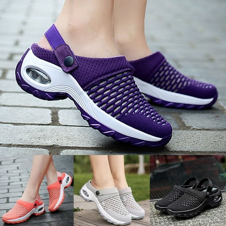 CuiYou Women Sandals Anti Slip Air Cushion Simple Platform Thick Heels Breathable Shoes Slippers