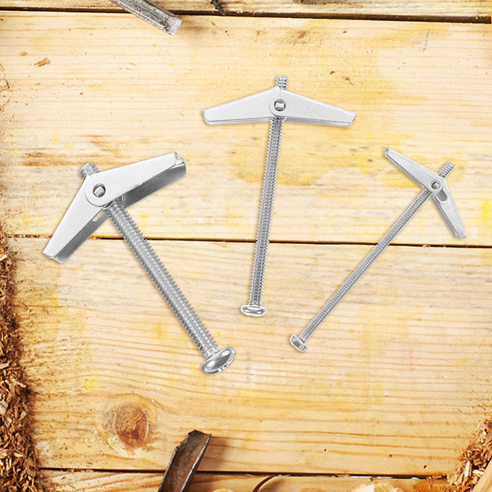 2 Sets  Drywall Anchor Heavy Duty Steel Toggle Anchor Wing Nut Bolt For Hanging