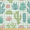 thumbnail image 2 of Ambesonne Succulent Fabric by the Yard Microfiber, Cactus Plantation Desert, 3 Yards, Green Pale Pink, 2 of 2