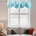 thumbnail image 3 of Blue Gradient Starfish Coral Tie Up Valances Curtain, Adjustable Kitchen Watercolor Ocean Coastal Sea Valances for Windows Decor, Rod Pocket Short Curtains Set for Bedroom/Bathroom, 42"x18", 3 of 9