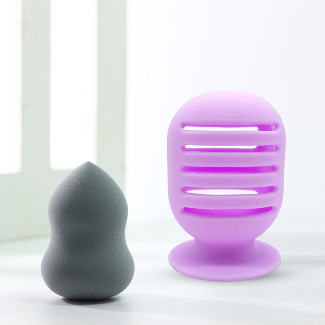 Soporte de esponja de maquillaje, soporte de secado, estante de secador ventilado de 5 líneas, estuche de licuadora de maquillaje de belleza, estuche Violeta Fernando Soporte de esponja de maquillaje