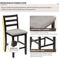 thumbnail image 6 of 5-Piece Wooden Counter Height Dining Set with Padded Chairs and Storage Shelving, Espresso, 6 of 10