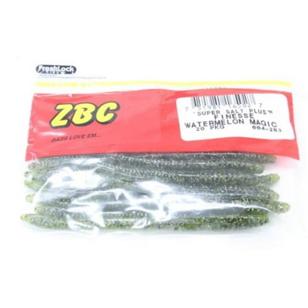 Zoom Bait Finesse Worm Bait-Pack of 20 (Watermelon Magic, (Zoom H1 Best Price)