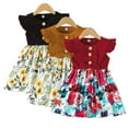 thumbnail image 2 of FLMEI Toddler Baby Girls Dresses Outfits Ruffle Sleeve Summer Dress Kids Cute Floral Sundresses for 12 Months - 8 Years, 2 of 9