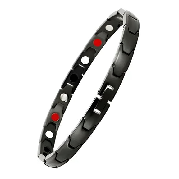 DESIGNICE Titanium Steel Magnetic Bracelet Lymph Drainage Detox Therapy Health Bracelet-Black