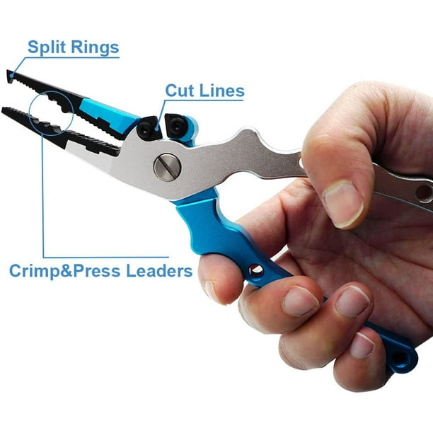 Lix&Rix Aluminum Fishing Pliers and Fish Lip Gripper with Scale Fish Hook Saltwater  Tool Kits 