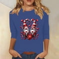 thumbnail image 2 of Staron Liquidation Chemises de la Saint-Valentin Femmes Manches 3/4 Col Rond Blouses Cadeaux de la Saint-Valentin Hauts Habillés Décontractés Chemises à Imprimé Cœur, 2 of 4