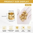 thumbnail image 2 of Uxcell Heat Set Threaded Inserts, 10 Pcs M10 x 10mm T x 12mm OD Pure Brass Metric Knurled Nuts Female Threaded Inserts Embedment Nut for 3D Printing Components and Plastic Materials, 2 of 6