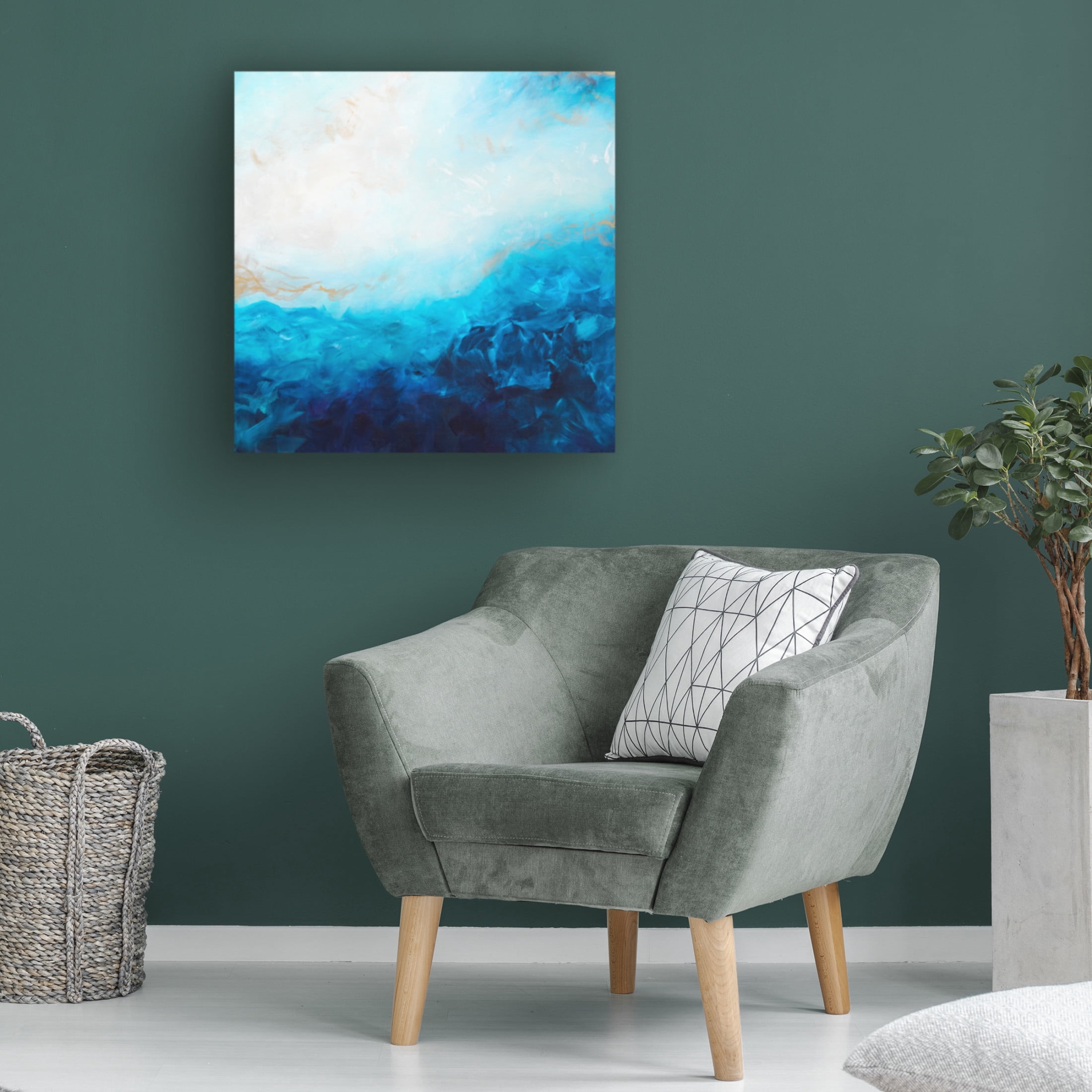 Trademark Fine Art Francoise Wattre  Blue Sea, golden Sunlight 2 Canvas Wall Art