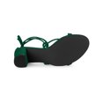 thumbnail image 3 of BLISSFUL STEP Women's Block Heel Sandal Strappy Lace Up Sandals Green 9, 3 of 8