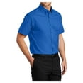 thumbnail image 4 of Mens Short Sleeve Easy Care Cotton/Polyester Shirt Strong Blue 4X-Large, 4 of 6