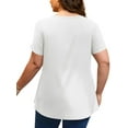 thumbnail image 3 of JYLFC Plus Size Shirts for Women Short Sleeve Tunic T-shirts, White 5XL, 3 of 4