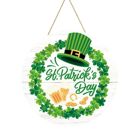 

WEPRO Living Room Decoration Wooden Pendant Irish Round Holiday Wooden Pendant