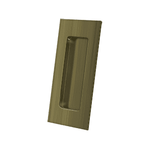 Deltana FP40U5 Flush Pull, Rectangular, HD, 4" x 1-7/8" x 7/16", Solid Brass in Antique Brass