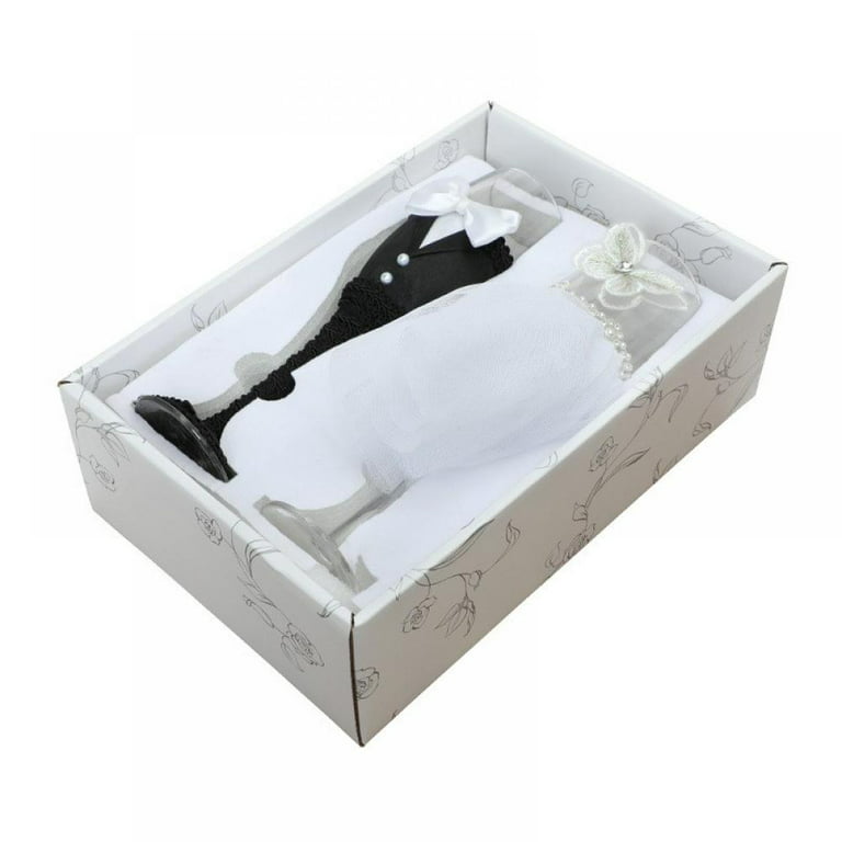 BRIDE GROOM MARGARITA GLASS- SET OF 2 — White Confetti Box