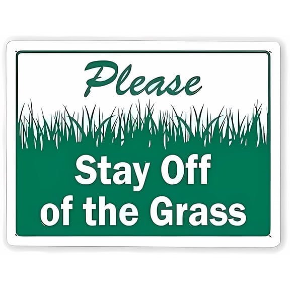 Warning Sign Keep Off Grass Please Stay Off of The Grass - 12×8 Inches, Metal Tin Vintage Retro, Traffic Road Business Decor