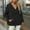Black, variant on JUSLIO Button-Up Womens Blouses with Pockets Hoodies Sweatshirts Solid Long sleeve V Neck Sweatshirts Army Green L