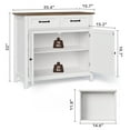 thumbnail image 3 of Coffee Bar, Lofka 35.4” Farmhouse Buffet Sideboard and Storage Cabinet with 2 Drawers for Kitchen & Living Room, Retro Brown, 3 of 7