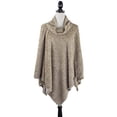 thumbnail image 5 of StylesILove Women Striped Faux Fur Soft Poncho Cape Ultra Warm Warp for Autumn Winter Season (Taupe), 5 of 7